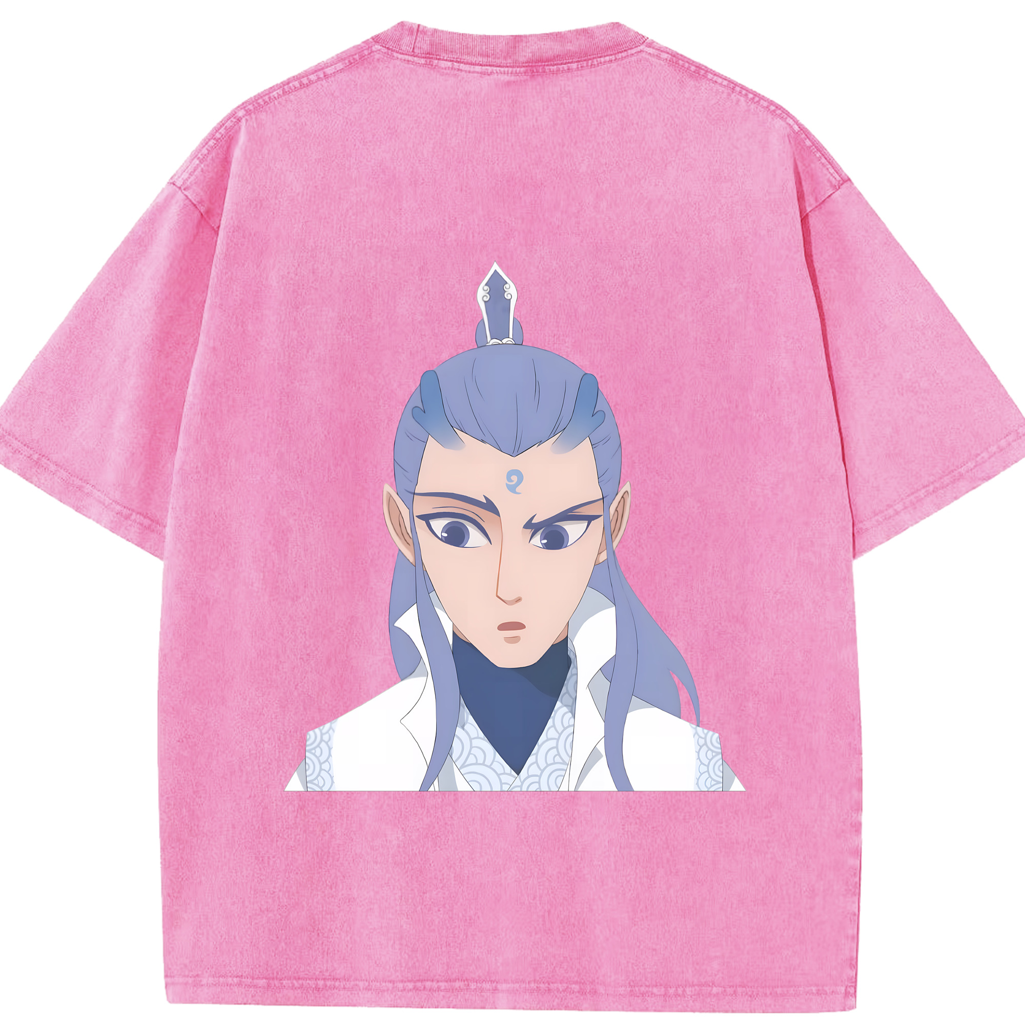 （画像用） Ne Zha 2 ナタ 魔童の大暴れ 綿100% ヴィンテージ風 半袖Tシャツ（背面プリント）